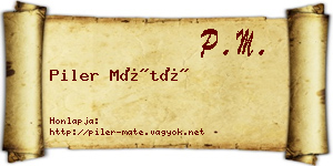 Piler Máté névjegykártya